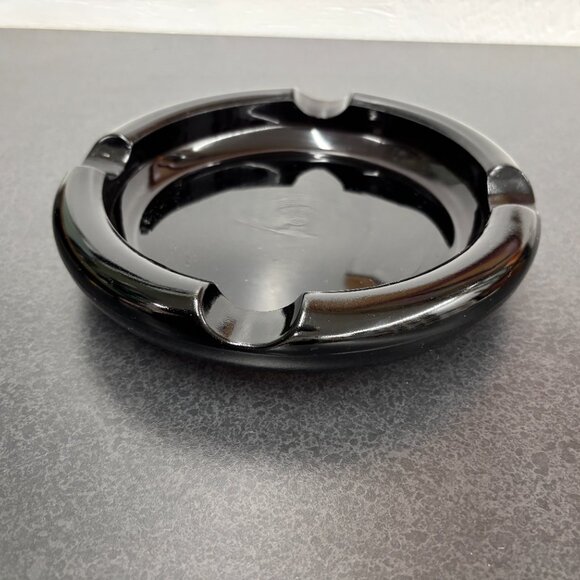 Vintage Large Cigar Amber Glass Round MCM Collectible Ashtray Circa 1960’s - Picture 6 of 9